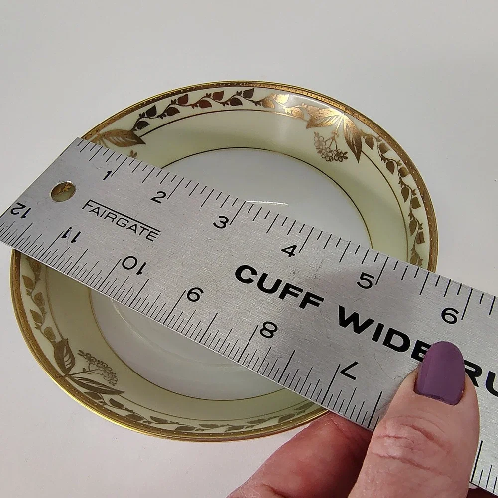 Footed Bowl Gold Floral Accent Decorative Bowl Candy Dish - Approx 5.5